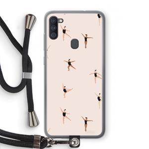 CaseCompany Dancing #1: Samsung Galaxy A11 Transparant Hoesje met koord