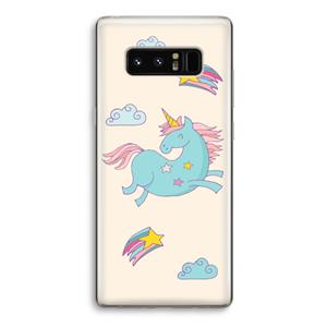 CaseCompany Vliegende eenhoorn: Samsung Galaxy Note 8 Transparant Hoesje
