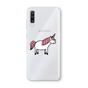 CaseCompany Eenhoorn: Samsung Galaxy A70 Transparant Hoesje