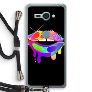 CaseCompany Lip Palette: Sony Xperia XZ2 Compact Transparant Hoesje met koord