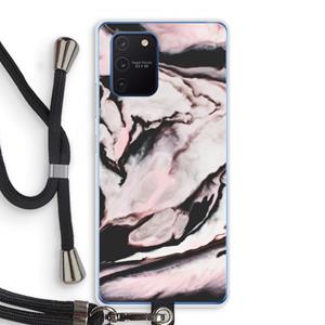 CaseCompany Roze stroom: Samsung Galaxy Note 10 Lite Transparant Hoesje met koord