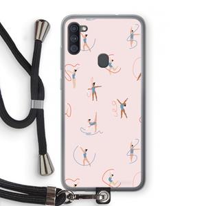 CaseCompany Dancing #3: Samsung Galaxy A11 Transparant Hoesje met koord