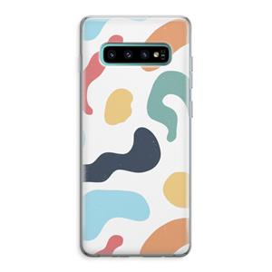 CaseCompany Memphis Shapes Blue: Samsung Galaxy S10 Plus Transparant Hoesje