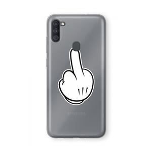 CaseCompany Middle finger white: Samsung Galaxy A11 Transparant Hoesje