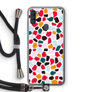CaseCompany Colored Giraffe: Samsung Galaxy A11 Transparant Hoesje met koord