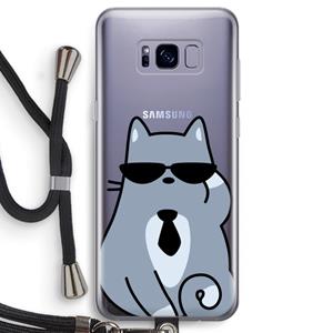 CaseCompany Cool cat: Samsung Galaxy S8 Transparant Hoesje met koord