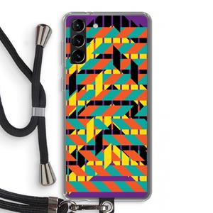CaseCompany Skew Bee 2: Samsung Galaxy S21 Plus Transparant Hoesje met koord