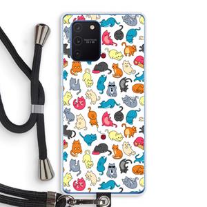 CaseCompany Kleurrijke katten: Samsung Galaxy Note 10 Lite Transparant Hoesje met koord