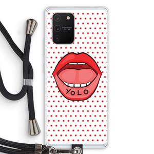 CaseCompany Yolo Denise: Samsung Galaxy S10 Lite Transparant Hoesje met koord