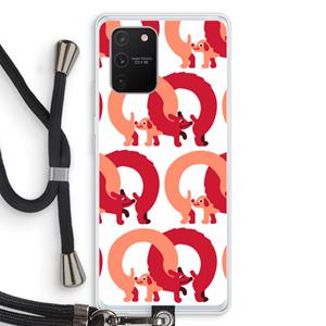 CaseCompany Dogs: Samsung Galaxy S10 Lite Transparant Hoesje met koord