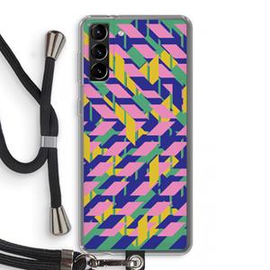 CaseCompany Skew Blush 1: Samsung Galaxy S21 Plus Transparant Hoesje met koord
