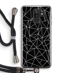 CaseCompany Geometrische lijnen wit: Samsung Galaxy J8 (2018) Transparant Hoesje met koord