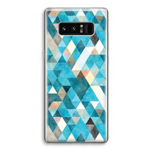 CaseCompany Gekleurde driehoekjes blauw: Samsung Galaxy Note 8 Transparant Hoesje