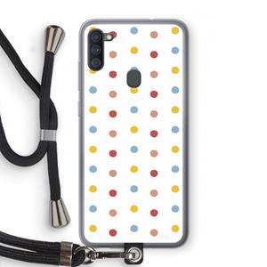 CaseCompany Bollen: Samsung Galaxy A11 Transparant Hoesje met koord