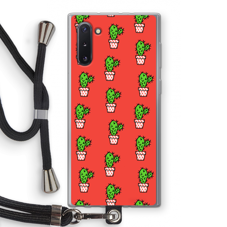 CaseCompany Mini cactus: Samsung Galaxy Note 10 Transparant Hoesje met koord