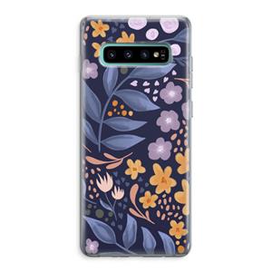 CaseCompany Flowers with blue leaves: Samsung Galaxy S10 Plus Transparant Hoesje