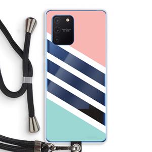 CaseCompany Strepen pastel: Samsung Galaxy Note 10 Lite Transparant Hoesje met koord
