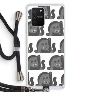 CaseCompany Cats: Samsung Galaxy S10 Lite Transparant Hoesje met koord