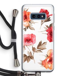 CaseCompany Roosjes: Samsung Galaxy S10e Transparant Hoesje met koord