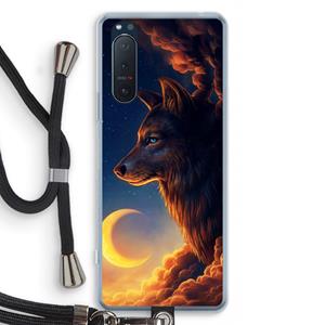 CaseCompany Night Guardian: Sony Xperia 5 II Transparant Hoesje met koord