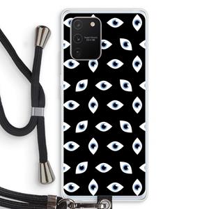CaseCompany Eyes pattern: Samsung Galaxy S10 Lite Transparant Hoesje met koord