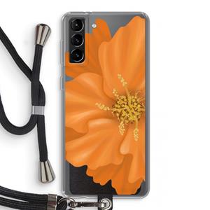 CaseCompany Orange Ellila flower: Samsung Galaxy S21 Plus Transparant Hoesje met koord