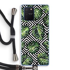 CaseCompany Geometrische jungle: Samsung Galaxy Note 10 Lite Transparant Hoesje met koord