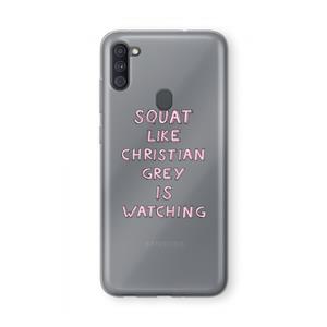 CaseCompany Christian Grey: Samsung Galaxy A11 Transparant Hoesje