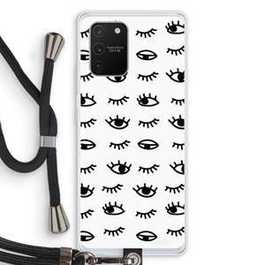 CaseCompany Eye pattern #2: Samsung Galaxy S10 Lite Transparant Hoesje met koord