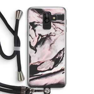 CaseCompany Roze stroom: Samsung Galaxy J8 (2018) Transparant Hoesje met koord