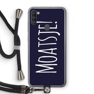CaseCompany Moatsje!: Samsung Galaxy A11 Transparant Hoesje met koord