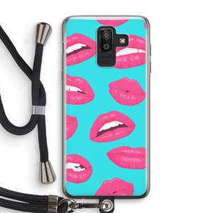 CaseCompany Bite my lip: Samsung Galaxy J8 (2018) Transparant Hoesje met koord
