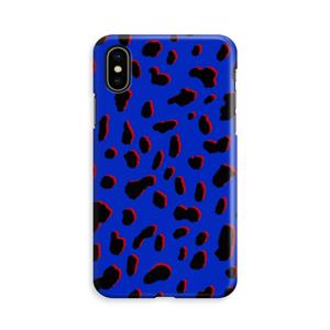 CaseCompany Blue Leopard: iPhone Xs Volledig Geprint Hoesje