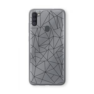 CaseCompany Geometrische lijnen zwart: Samsung Galaxy A11 Transparant Hoesje