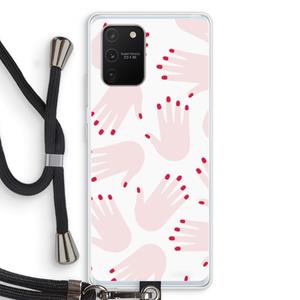 CaseCompany Hands pink: Samsung Galaxy S10 Lite Transparant Hoesje met koord