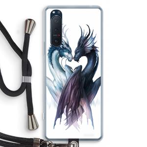 CaseCompany Yin Yang Dragons: Sony Xperia 5 II Transparant Hoesje met koord
