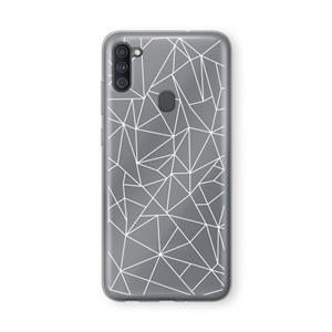 CaseCompany Geometrische lijnen wit: Samsung Galaxy A11 Transparant Hoesje