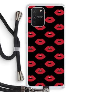 CaseCompany Lips: Samsung Galaxy S10 Lite Transparant Hoesje met koord