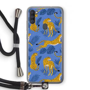 CaseCompany Luipaard: Samsung Galaxy A11 Transparant Hoesje met koord
