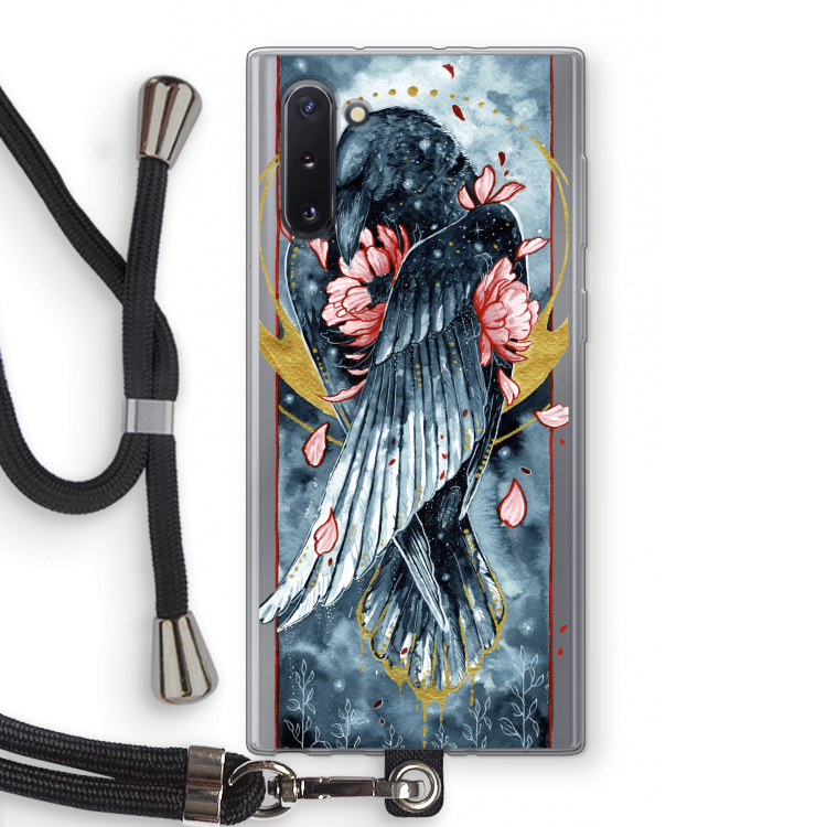CaseCompany Golden Raven: Samsung Galaxy Note 10 Transparant Hoesje met koord