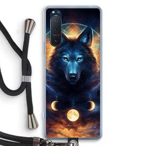 CaseCompany Wolf Dreamcatcher: Sony Xperia 5 II Transparant Hoesje met koord