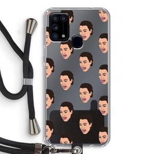 CaseCompany Ugly Cry Call: Samsung Galaxy M31 Transparant Hoesje met koord