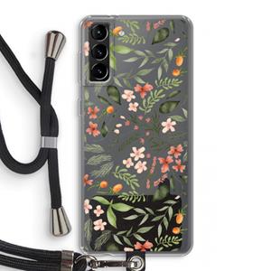 CaseCompany Sweet little flowers: Samsung Galaxy S21 Plus Transparant Hoesje met koord