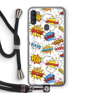 CaseCompany Pow Smack: Samsung Galaxy A11 Transparant Hoesje met koord