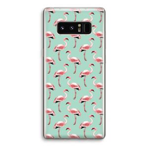CaseCompany Flamingoprint groen: Samsung Galaxy Note 8 Transparant Hoesje