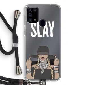 CaseCompany Slay All Day: Samsung Galaxy M31 Transparant Hoesje met koord