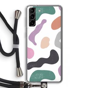 CaseCompany Memphis Shapes: Samsung Galaxy S21 Plus Transparant Hoesje met koord