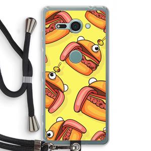 CaseCompany Hamburger: Sony Xperia XZ2 Compact Transparant Hoesje met koord