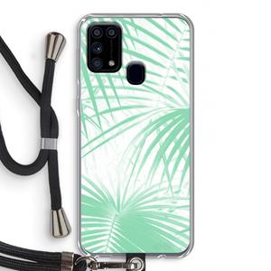 CaseCompany Palmbladeren: Samsung Galaxy M31 Transparant Hoesje met koord