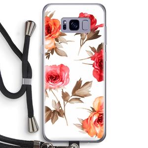 CaseCompany Roosjes: Samsung Galaxy S8 Transparant Hoesje met koord